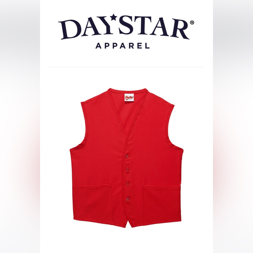 🔴 Daystar Unisex Red Two-Pocket Vest | Size S EUC